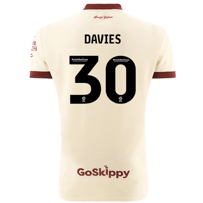 Danxen Kinderen Yasmin Davies #30 Crèmewit Uitshirt Uittenue 2024/25 T-Shirt