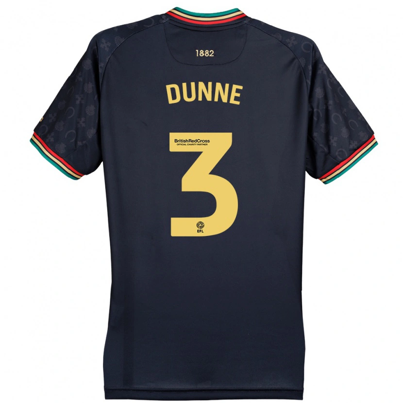 Danxen Kinderen Jimmy Dunne #3 Donker Marineblauw Uitshirt Uittenue 2024/25 T-Shirt