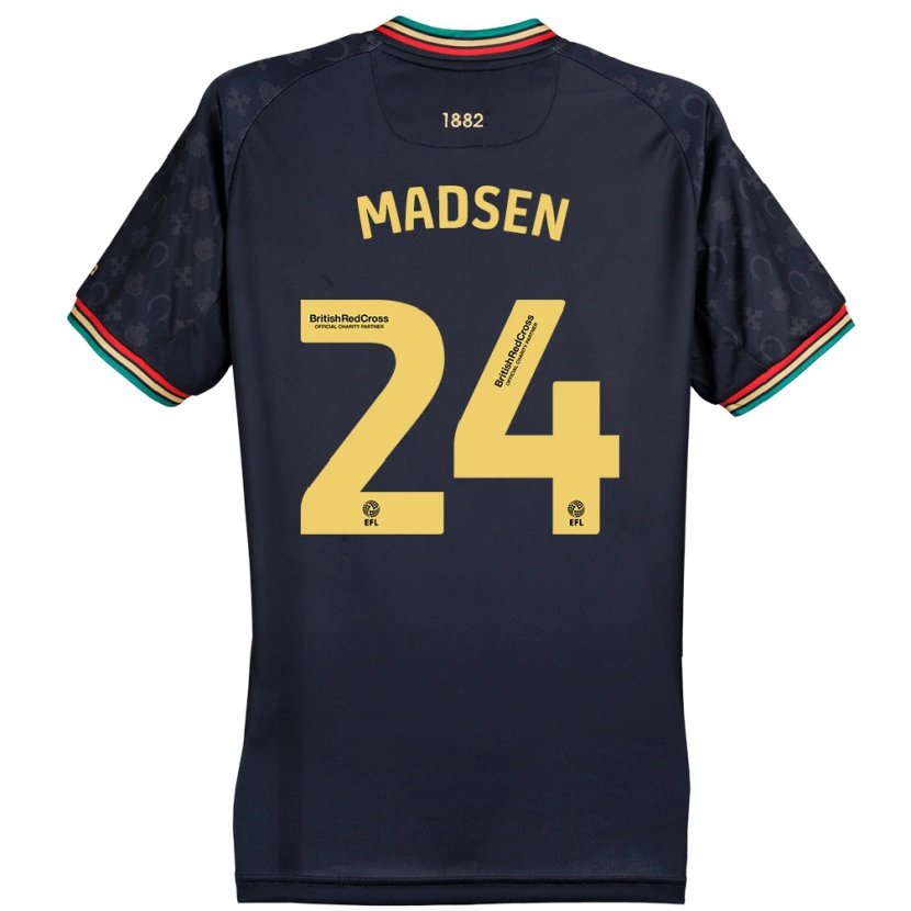 Danxen Kinderen Nicolas Madsen #24 Donker Marineblauw Uitshirt Uittenue 2024/25 T-Shirt