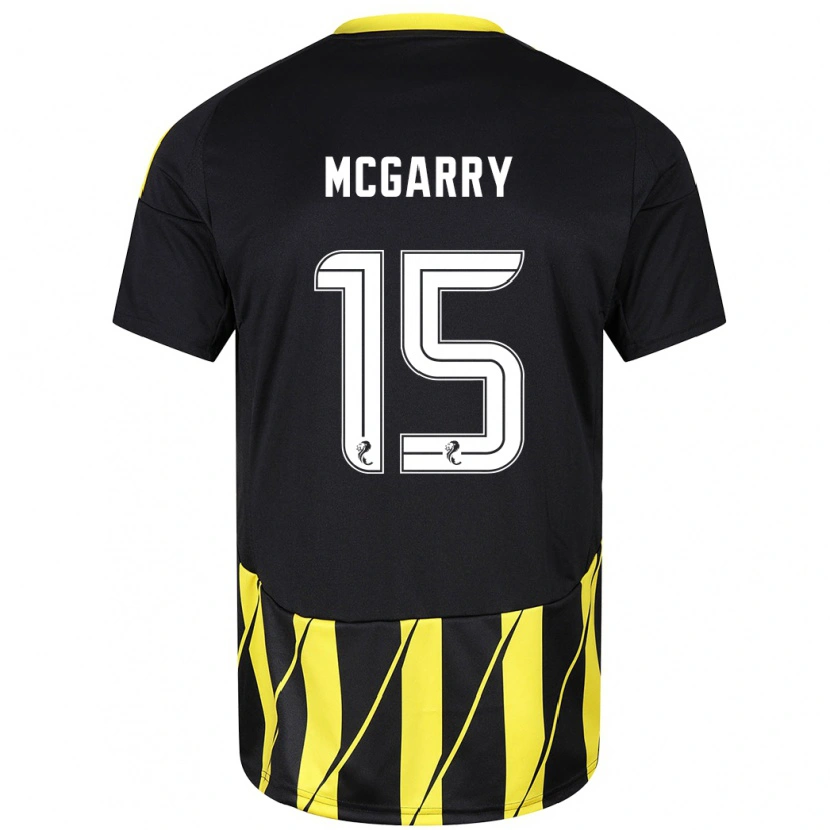 Danxen Kinderen James Mcgarry #15 Zwart Geel Uitshirt Uittenue 2024/25 T-Shirt