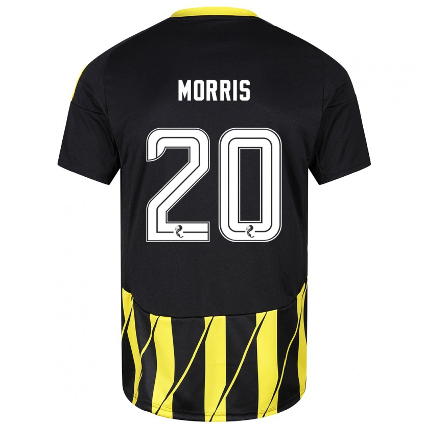 Danxen Kinderen Shayden Morris #20 Zwart Geel Uitshirt Uittenue 2024/25 T-Shirt