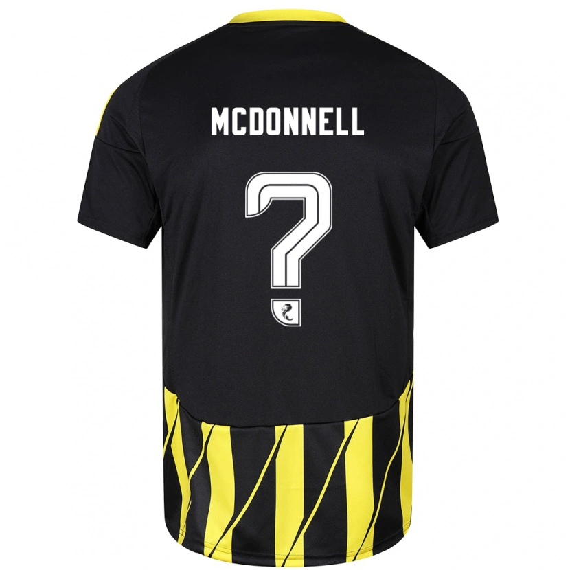 Danxen Kinderen Noah Mcdonnell #0 Zwart Geel Uitshirt Uittenue 2024/25 T-Shirt