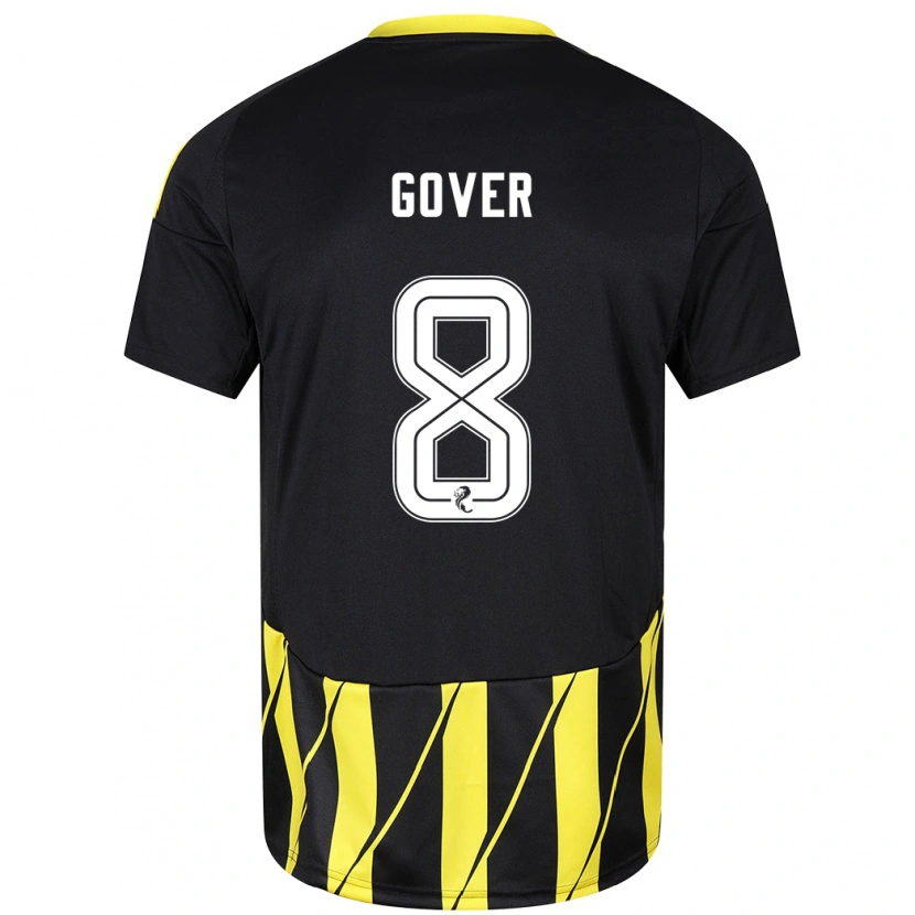 Danxen Kinderen Chloe Gover #8 Zwart Geel Uitshirt Uittenue 2024/25 T-Shirt