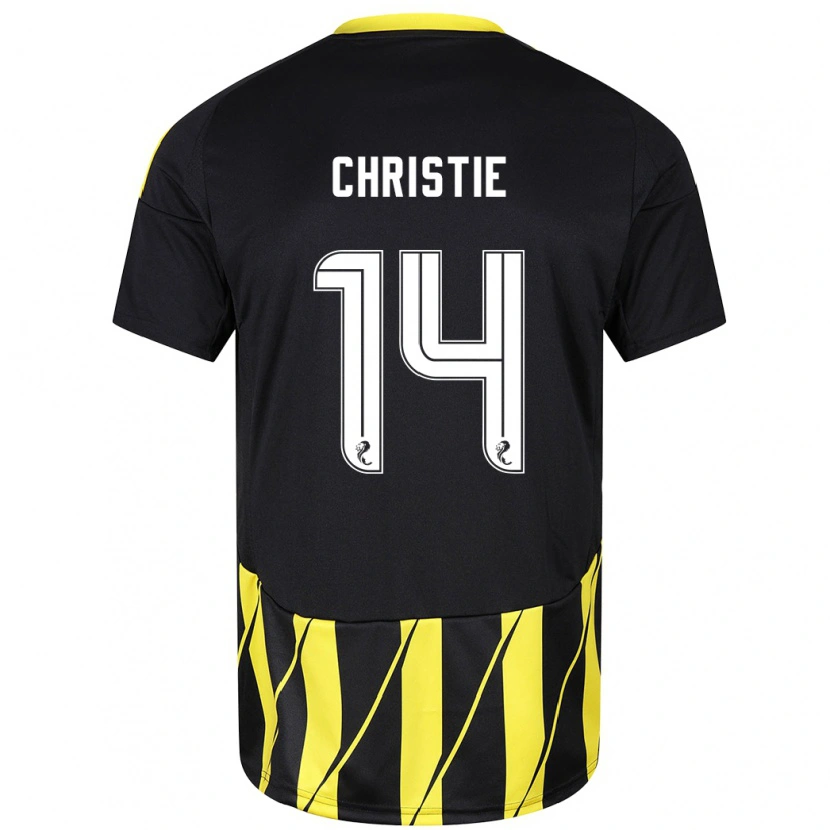 Danxen Kinderen Mya Christie #14 Zwart Geel Uitshirt Uittenue 2024/25 T-Shirt