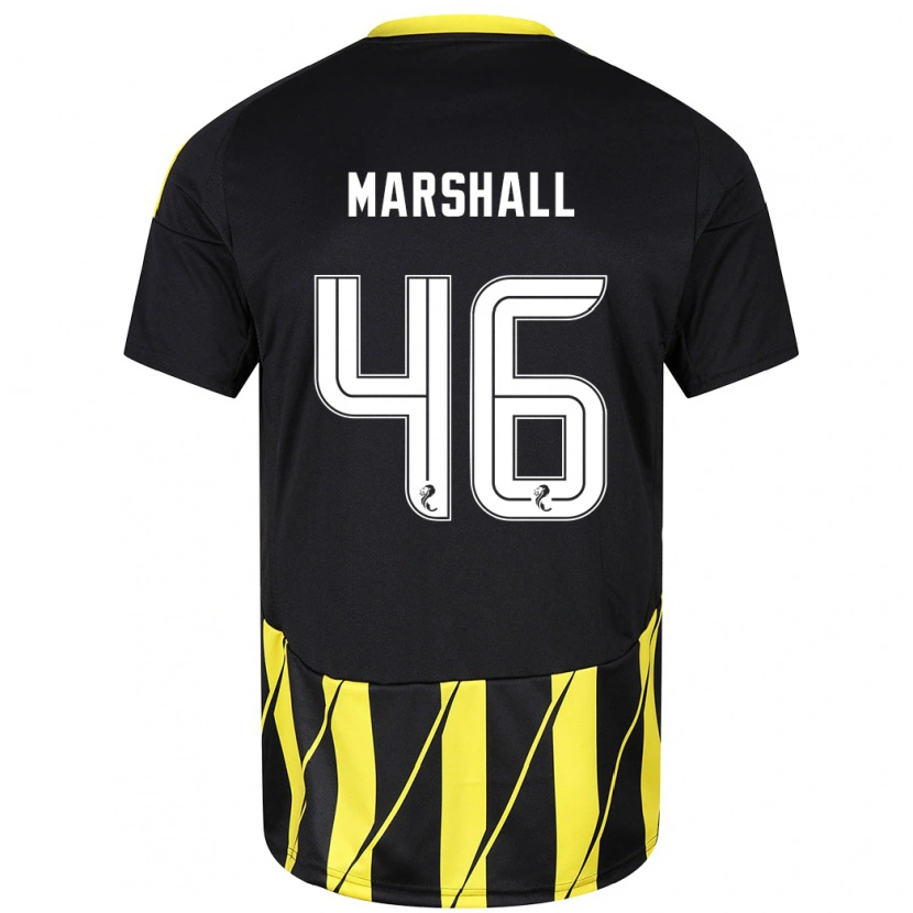 Danxen Kinderen Findlay Marshall #46 Zwart Geel Uitshirt Uittenue 2024/25 T-Shirt