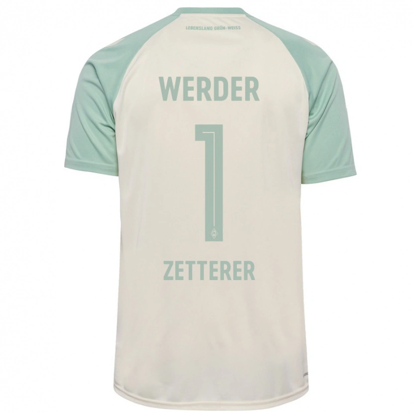 Danxen Kinderen Michael Zetterer #1 Off-White Lichtgroen Uitshirt Uittenue 2024/25 T-Shirt