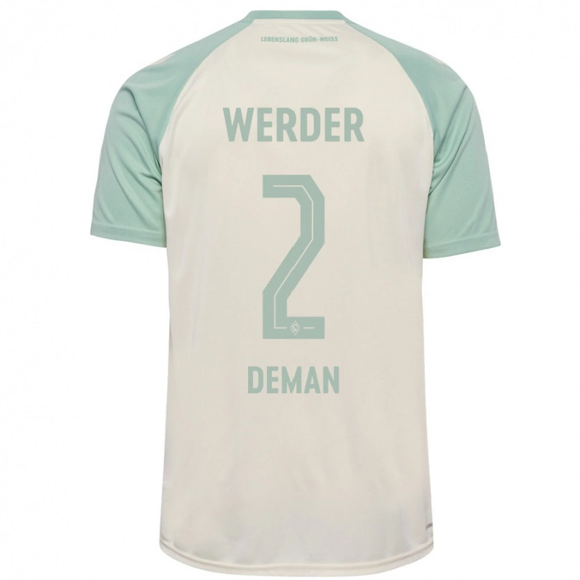 Danxen Kinderen Olivier Deman #2 Off-White Lichtgroen Uitshirt Uittenue 2024/25 T-Shirt