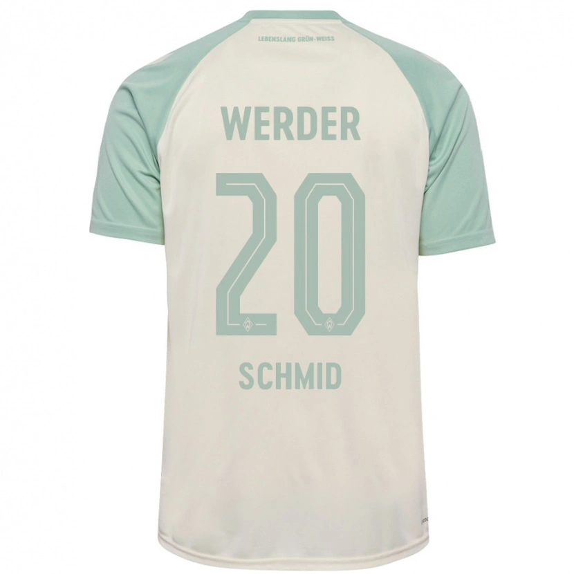 Danxen Kinderen Romano Schmid #20 Off-White Lichtgroen Uitshirt Uittenue 2024/25 T-Shirt