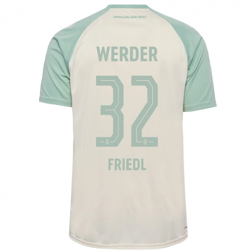 Danxen Kinderen Marco Friedl #32 Off-White Lichtgroen Uitshirt Uittenue 2024/25 T-Shirt