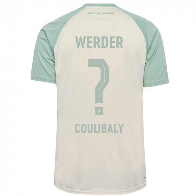 Danxen Kinderen Karim Coulibaly #0 Off-White Lichtgroen Uitshirt Uittenue 2024/25 T-Shirt