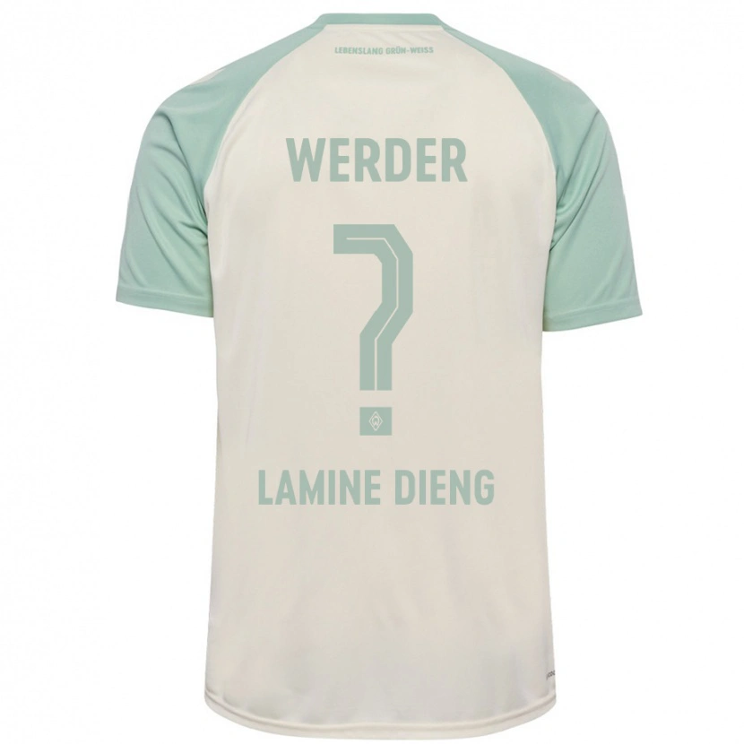 Danxen Kinderen Mamadou Lamine Dieng #0 Off-White Lichtgroen Uitshirt Uittenue 2024/25 T-Shirt