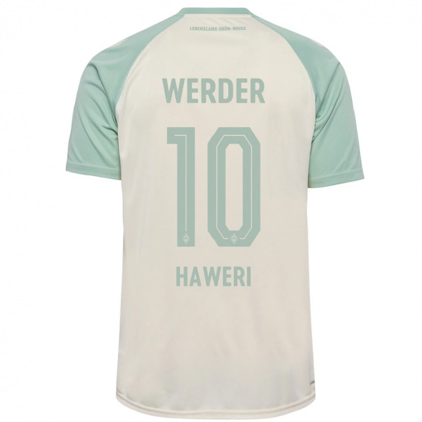 Danxen Kinderen Adrian Haweri #10 Off-White Lichtgroen Uitshirt Uittenue 2024/25 T-Shirt