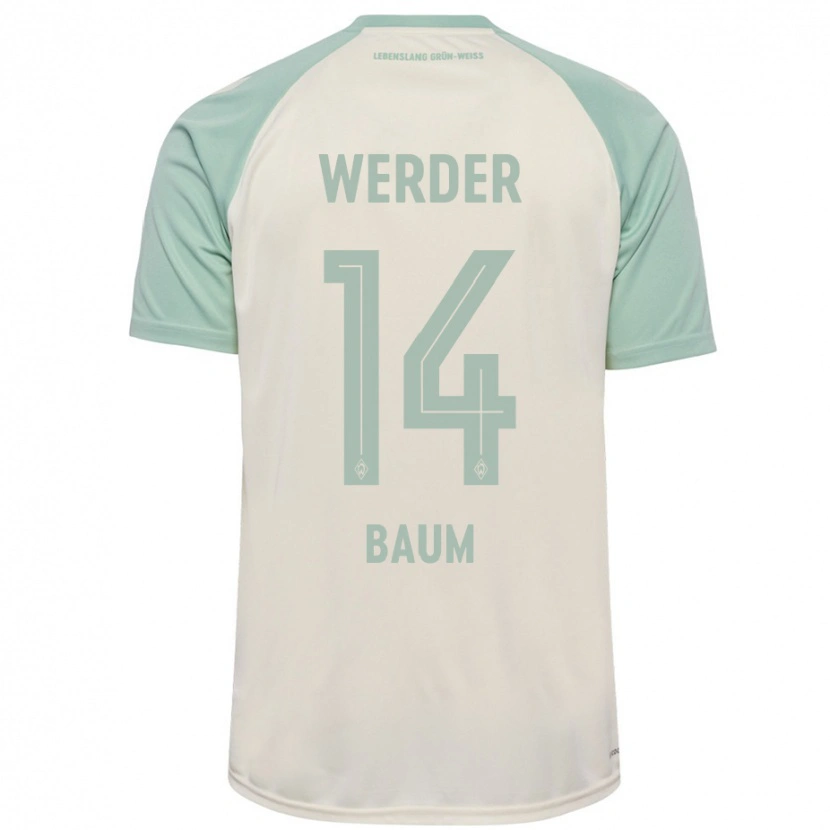 Danxen Kinderen Lennart Baum #14 Off-White Lichtgroen Uitshirt Uittenue 2024/25 T-Shirt