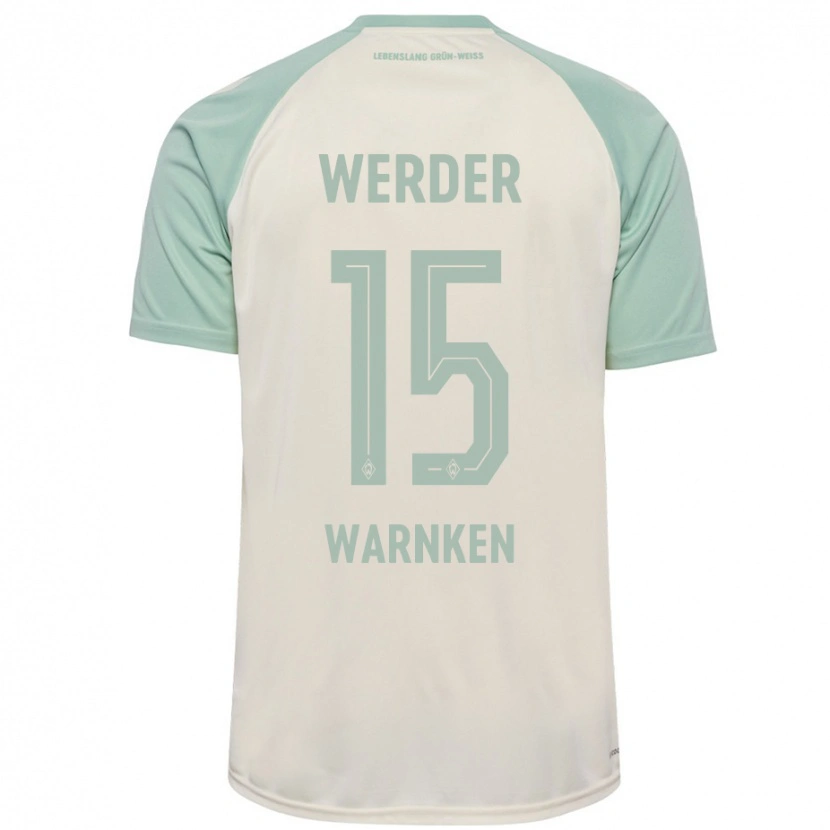 Danxen Kinderen Jannes Warnken #15 Off-White Lichtgroen Uitshirt Uittenue 2024/25 T-Shirt