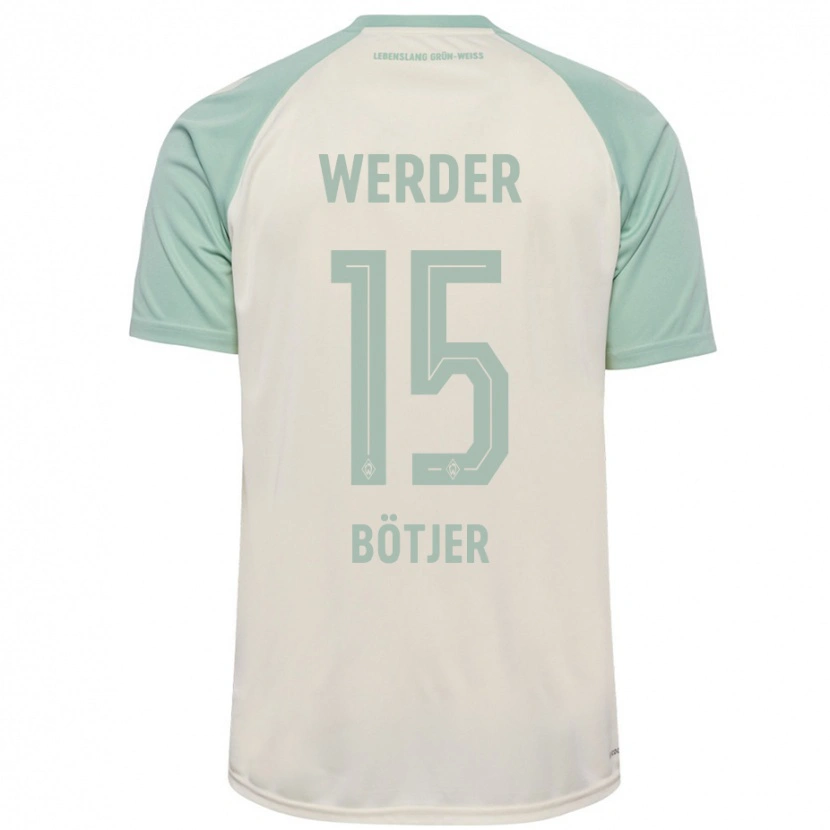 Danxen Kinderen Linus Bötjer #15 Off-White Lichtgroen Uitshirt Uittenue 2024/25 T-Shirt