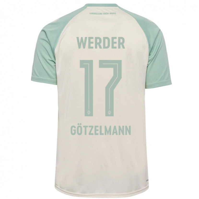 Danxen Kinderen Patrick Götzelmann #17 Off-White Lichtgroen Uitshirt Uittenue 2024/25 T-Shirt