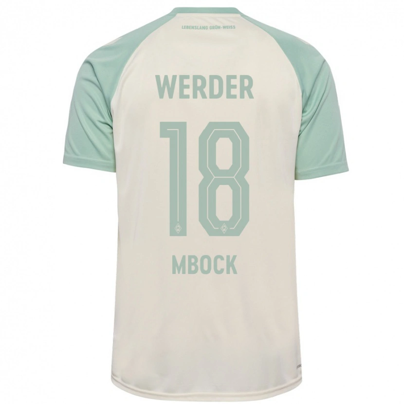 Danxen Kinderen Princewill Mbock #18 Off-White Lichtgroen Uitshirt Uittenue 2024/25 T-Shirt