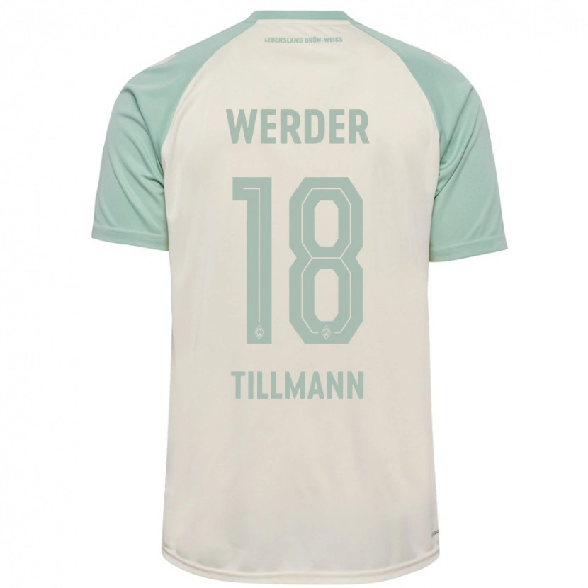 Danxen Kinderen Felix Tillmann #18 Off-White Lichtgroen Uitshirt Uittenue 2024/25 T-Shirt