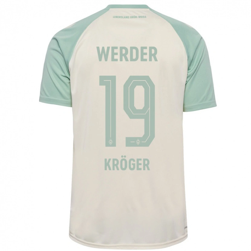 Danxen Kinderen Moritz Kröger #19 Off-White Lichtgroen Uitshirt Uittenue 2024/25 T-Shirt