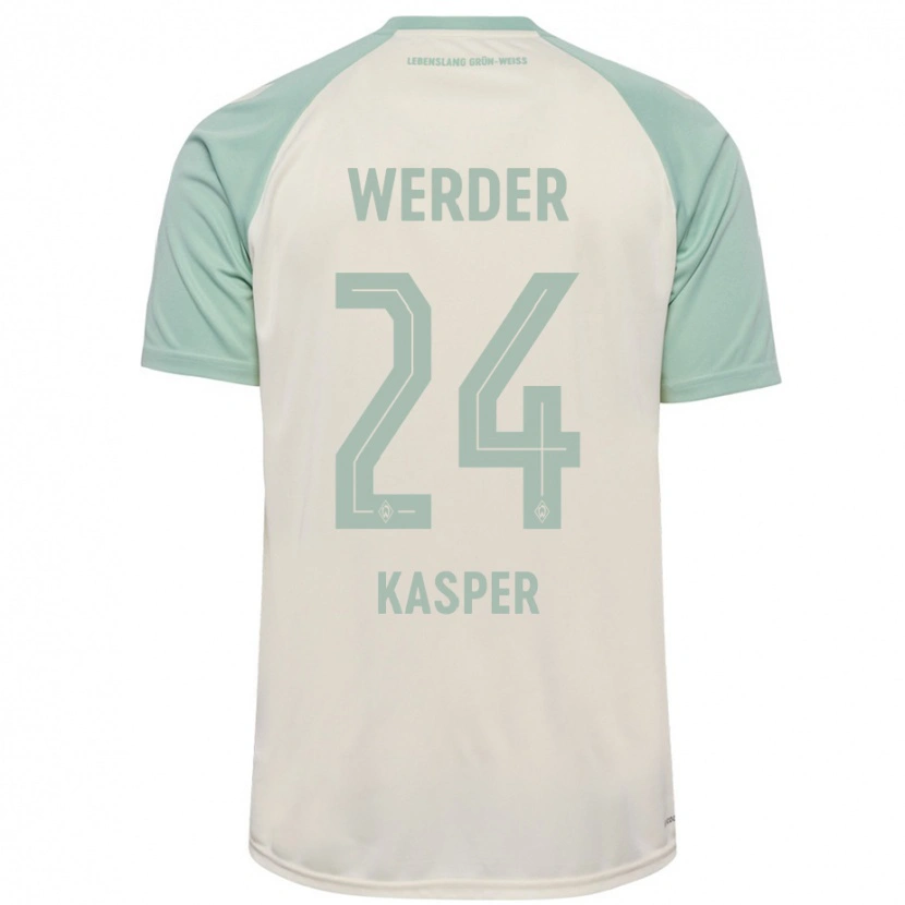 Danxen Kinderen Dominik Kasper #24 Off-White Lichtgroen Uitshirt Uittenue 2024/25 T-Shirt