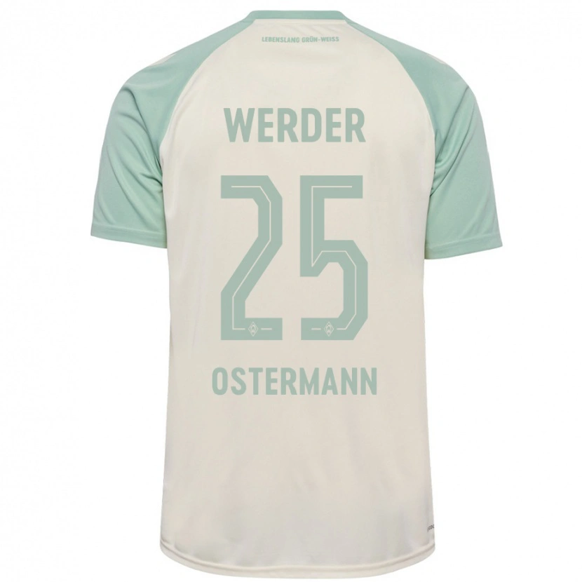 Danxen Kinderen Ben Ostermann #25 Off-White Lichtgroen Uitshirt Uittenue 2024/25 T-Shirt