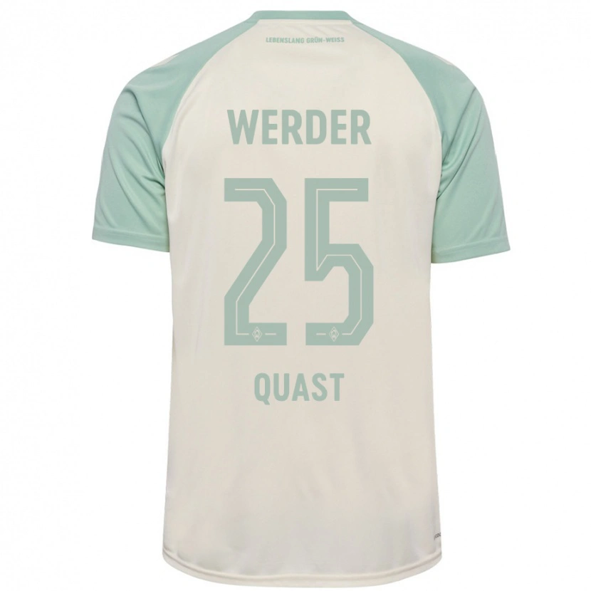 Danxen Kinderen Sönke Quast #25 Off-White Lichtgroen Uitshirt Uittenue 2024/25 T-Shirt