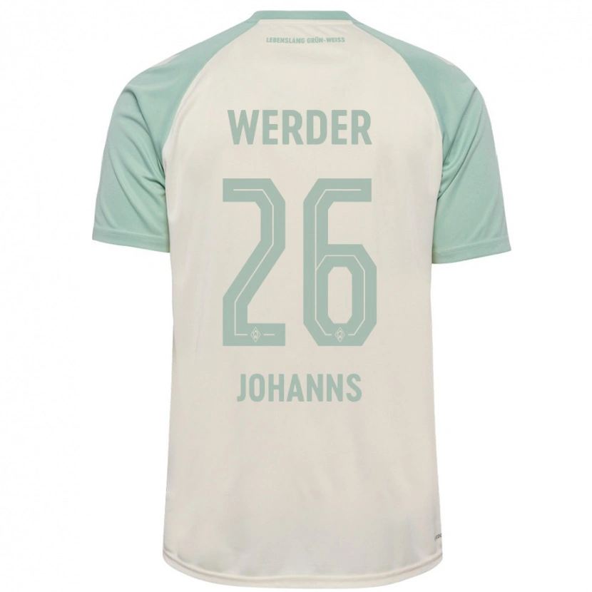 Danxen Kinderen Lennart Johanns #26 Off-White Lichtgroen Uitshirt Uittenue 2024/25 T-Shirt