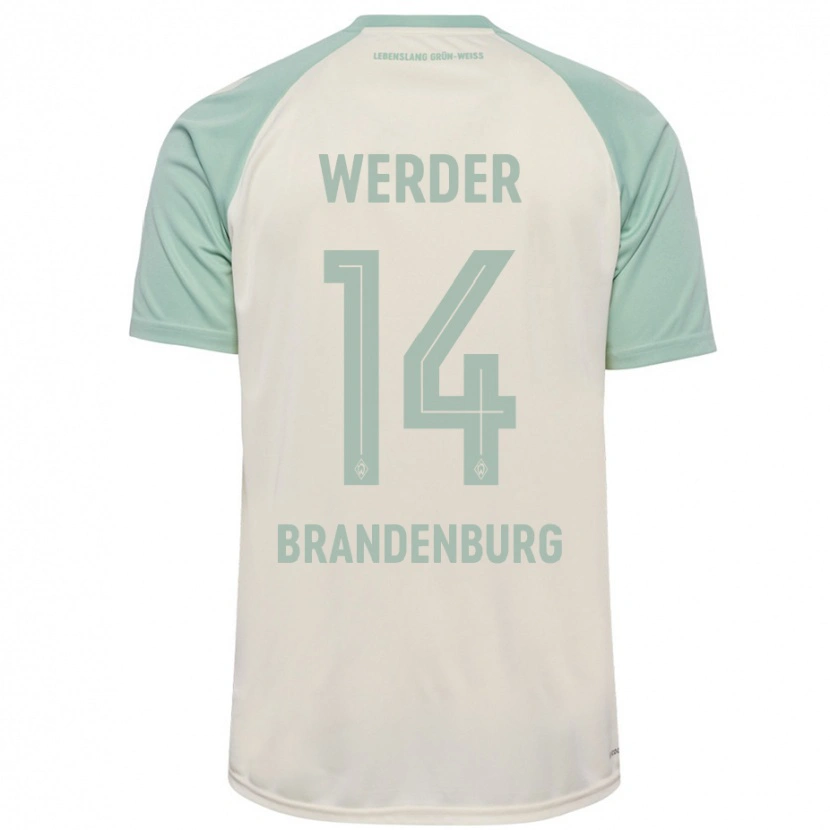 Danxen Kinderen Michaela Brandenburg #14 Off-White Lichtgroen Uitshirt Uittenue 2024/25 T-Shirt