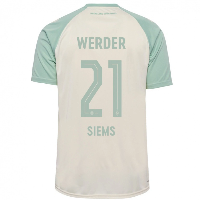 Danxen Kinderen Caroline Siems #21 Off-White Lichtgroen Uitshirt Uittenue 2024/25 T-Shirt