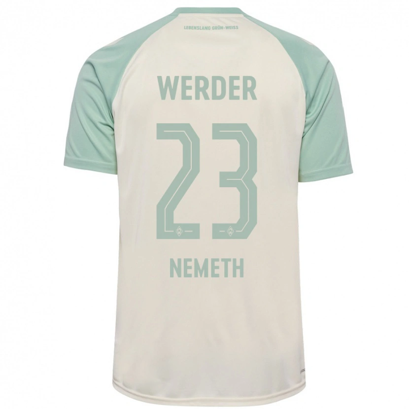 Danxen Kinderen Hanna Németh #23 Off-White Lichtgroen Uitshirt Uittenue 2024/25 T-Shirt