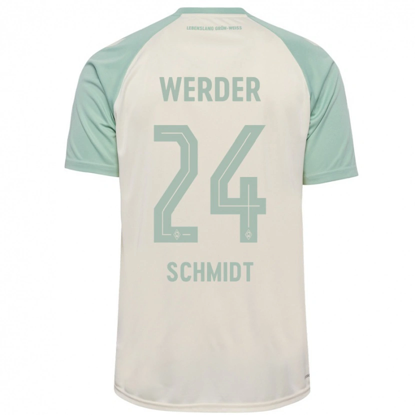 Danxen Kinderen Lara Schmidt #24 Off-White Lichtgroen Uitshirt Uittenue 2024/25 T-Shirt