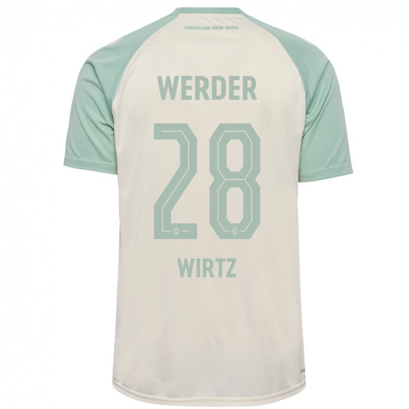 Danxen Kinderen Juliane Wirtz #28 Off-White Lichtgroen Uitshirt Uittenue 2024/25 T-Shirt