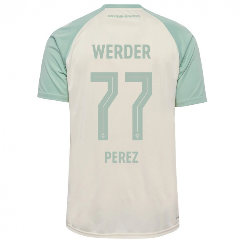 Danxen Kinderen Catalina Pérez #77 Off-White Lichtgroen Uitshirt Uittenue 2024/25 T-Shirt