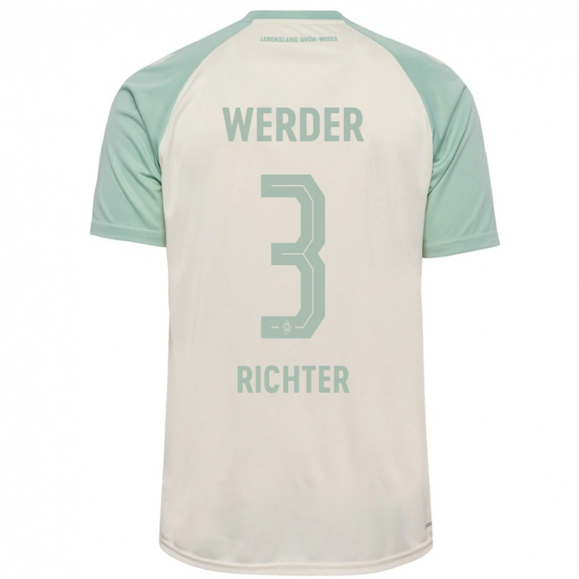 Danxen Kinderen Mathis Richter #3 Off-White Lichtgroen Uitshirt Uittenue 2024/25 T-Shirt