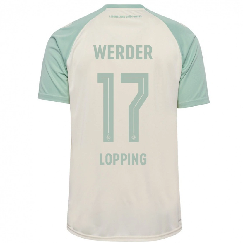 Danxen Kinderen Jakob Löpping #17 Off-White Lichtgroen Uitshirt Uittenue 2024/25 T-Shirt