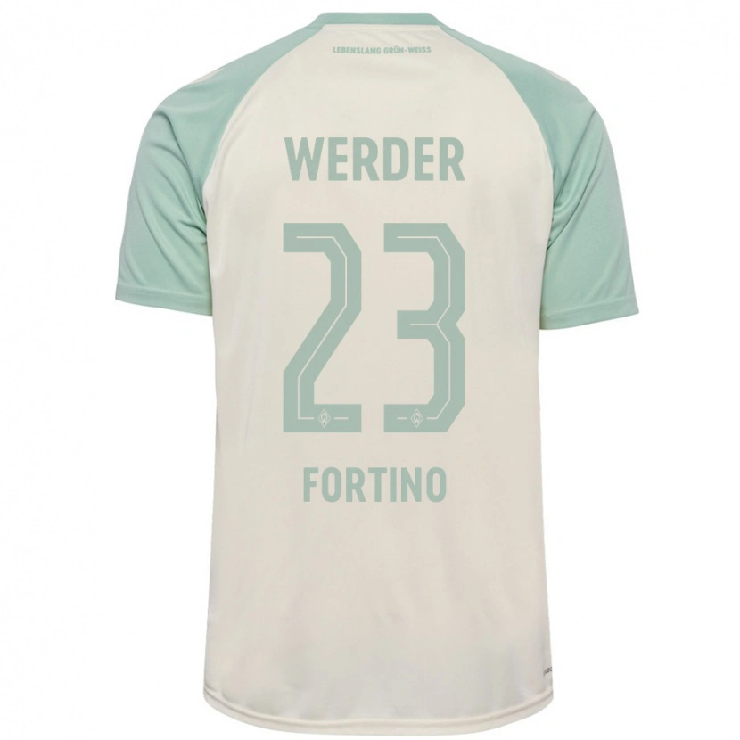 Danxen Kinderen Pierro Miguel Fortino #23 Off-White Lichtgroen Uitshirt Uittenue 2024/25 T-Shirt