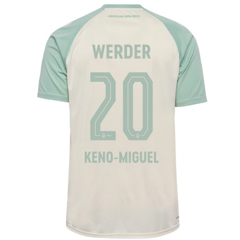 Danxen Kinderen Keno-Miguel Meyer #20 Off-White Lichtgroen Uitshirt Uittenue 2024/25 T-Shirt