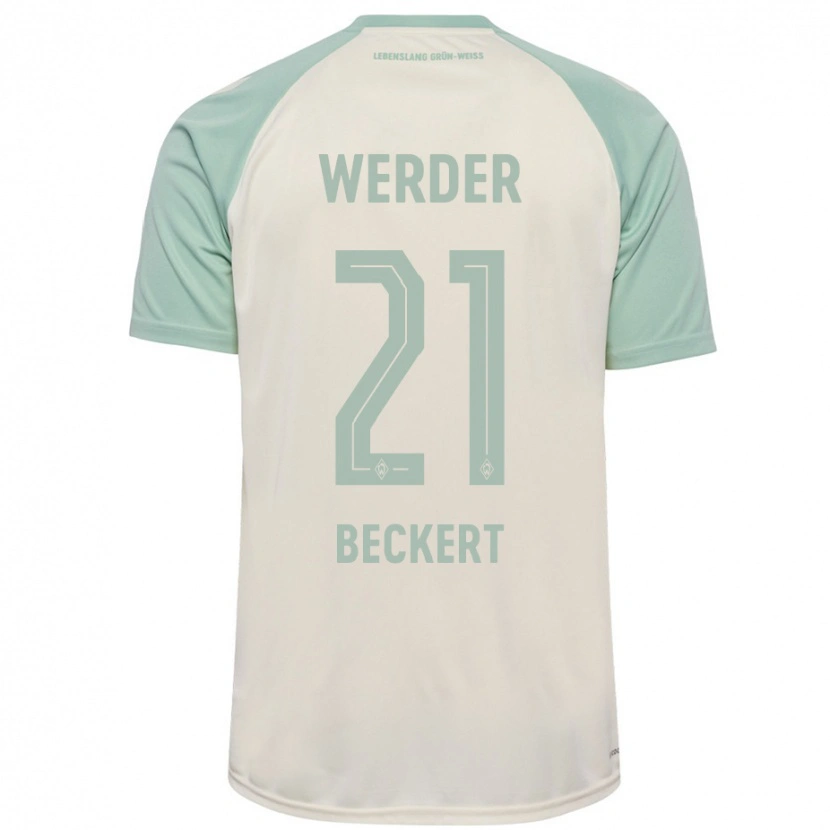 Danxen Kinderen Jonathan Beckert #21 Off-White Lichtgroen Uitshirt Uittenue 2024/25 T-Shirt