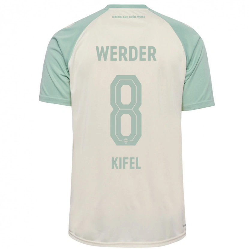 Danxen Kinderen Denis Kifel #8 Off-White Lichtgroen Uitshirt Uittenue 2024/25 T-Shirt