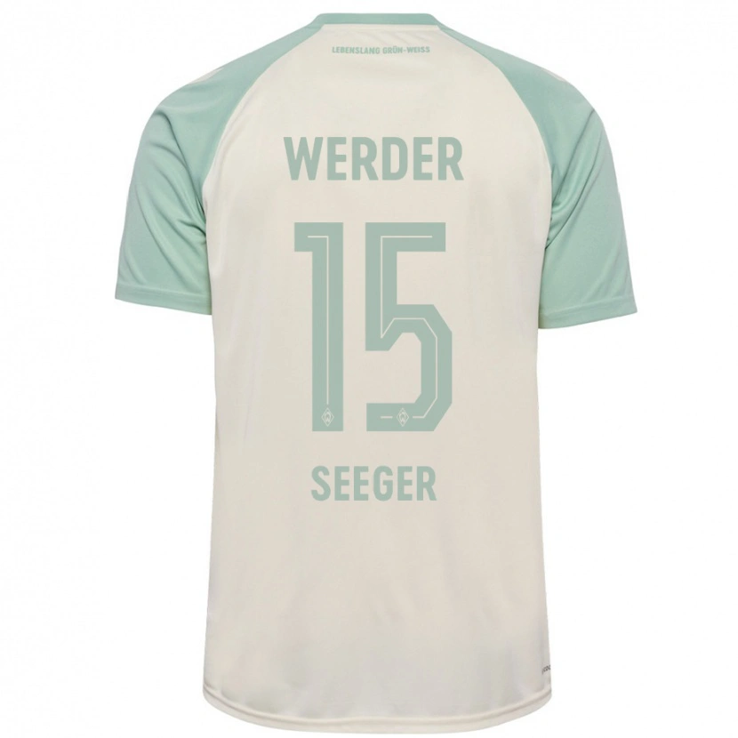 Danxen Kinderen Ben Ekobena-Seeger #15 Off-White Lichtgroen Uitshirt Uittenue 2024/25 T-Shirt