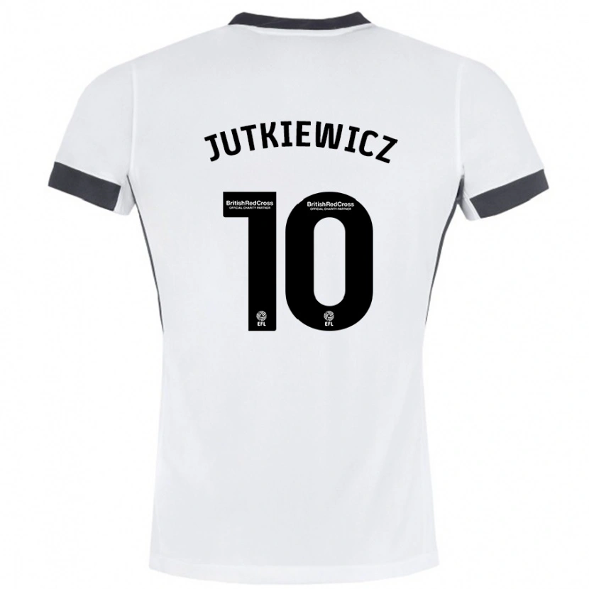 Danxen Kinderen Lukas Jutkiewicz #10 Wit Zwart Uitshirt Uittenue 2024/25 T-Shirt