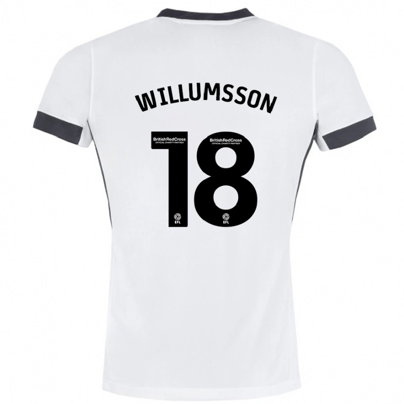 Danxen Kinderen Willum Thór Willumsson #18 Wit Zwart Uitshirt Uittenue 2024/25 T-Shirt