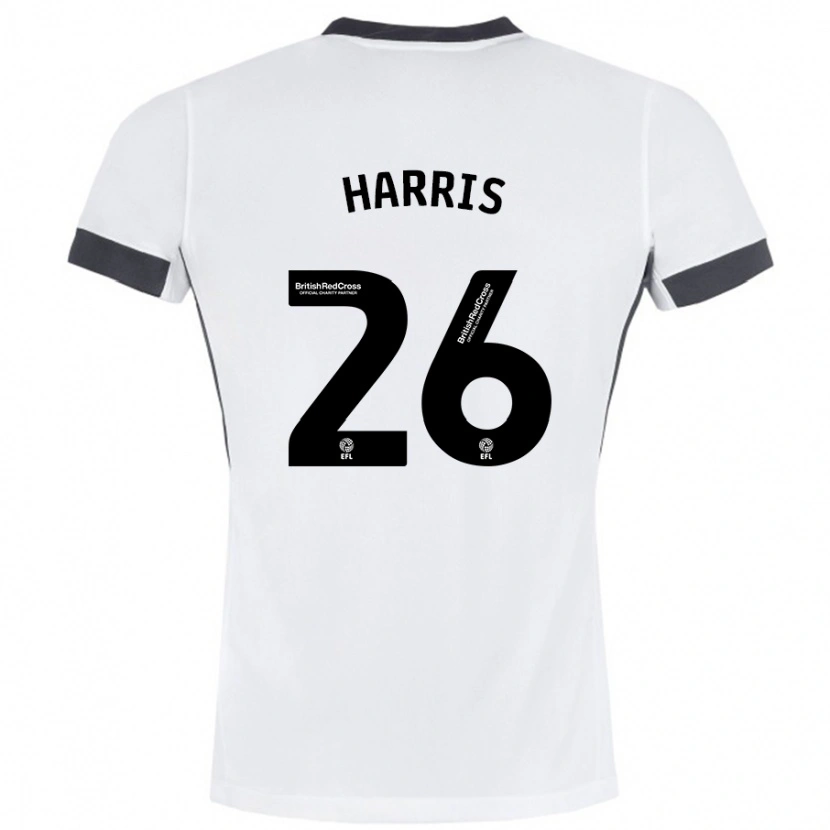 Danxen Kinderen Luke Harris #26 Wit Zwart Uitshirt Uittenue 2024/25 T-Shirt