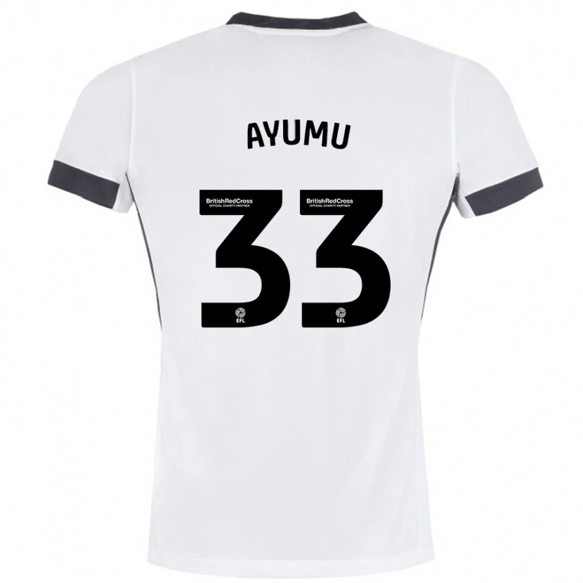 Danxen Kinderen Ayumu Yokoyama #33 Wit Zwart Uitshirt Uittenue 2024/25 T-Shirt