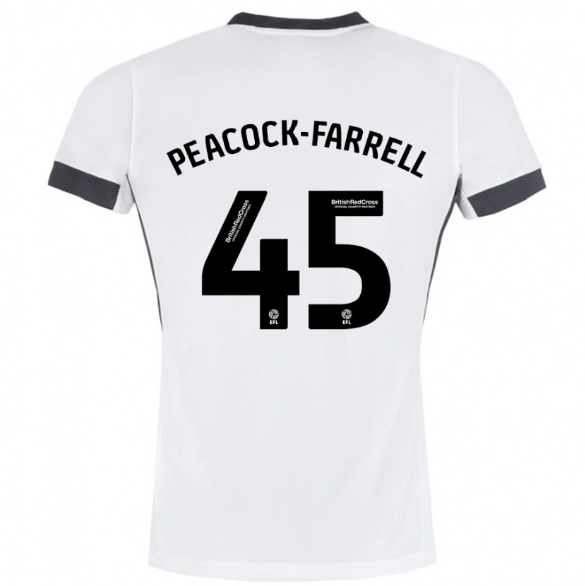 Danxen Kinderen Bailey Peacock-Farrell #45 Wit Zwart Uitshirt Uittenue 2024/25 T-Shirt