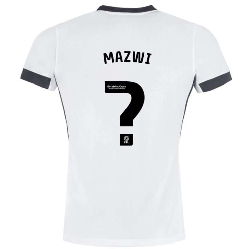 Danxen Kinderen Menzi Mazwi #0 Wit Zwart Uitshirt Uittenue 2024/25 T-Shirt