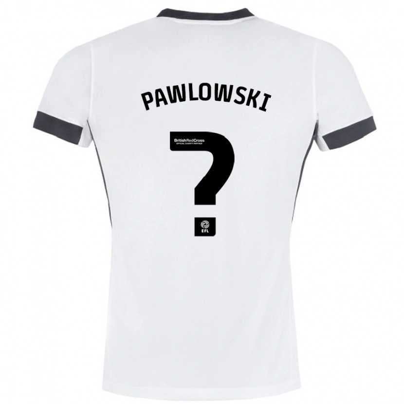 Danxen Kinderen Jakub Pawlowski #0 Wit Zwart Uitshirt Uittenue 2024/25 T-Shirt