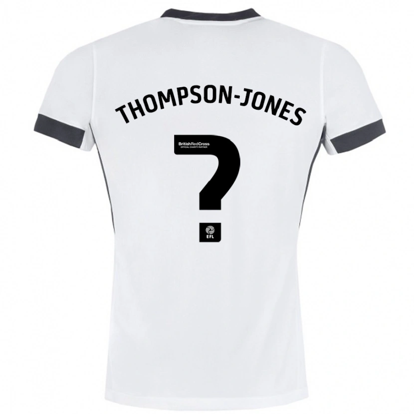 Danxen Kinderen Riquelme Thompson-Jones #0 Wit Zwart Uitshirt Uittenue 2024/25 T-Shirt