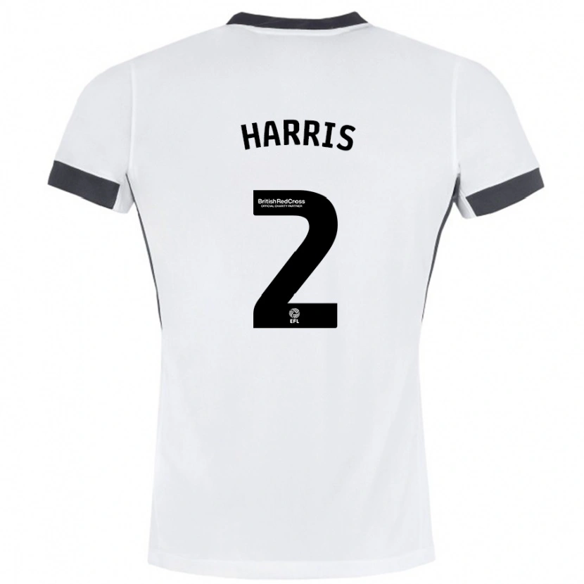 Danxen Kinderen Martha Harris #2 Wit Zwart Uitshirt Uittenue 2024/25 T-Shirt