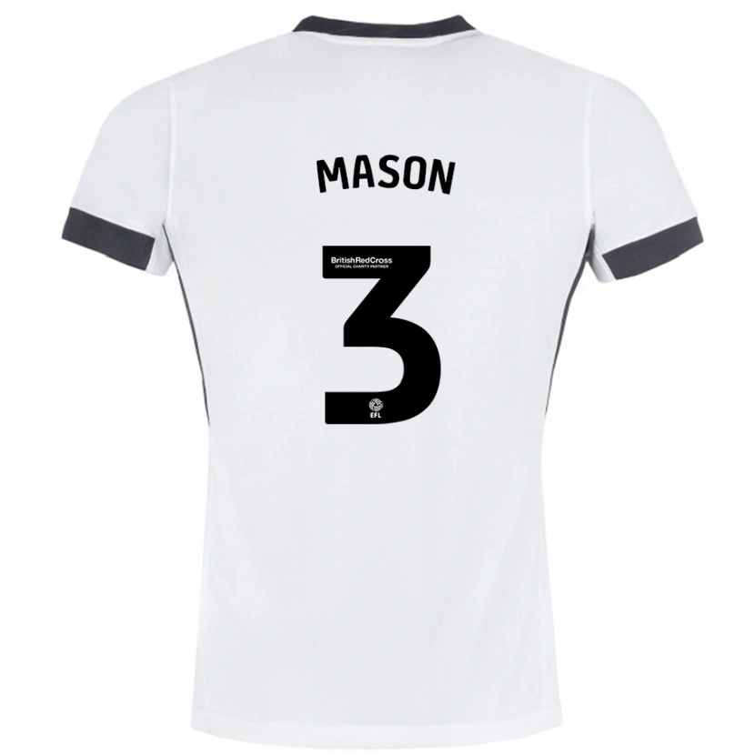 Danxen Kinderen Ellie Mason #3 Wit Zwart Uitshirt Uittenue 2024/25 T-Shirt